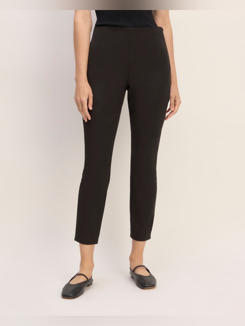 Everlane Black Ankle Slim Pants Side Zip 615